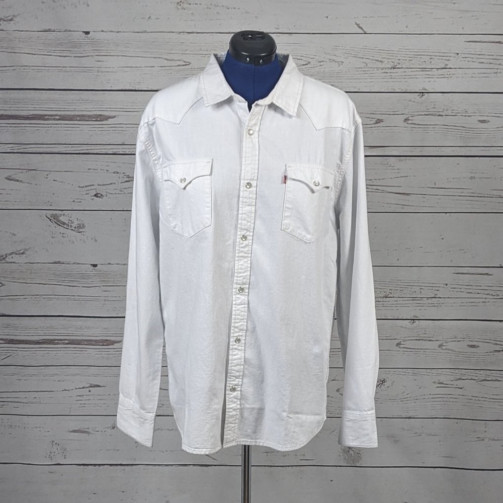 Levi's Men's Standard Barstow Denim Western, White